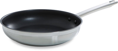 Poêle polyvalente BK 28 cm - revêtement antiadhésif sans PFA - poêle à induction - poêle en céramique - passe au four jusqu'à 230°c - manche inox - argent