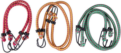 Kinzo araignées à bagages - 6x - vert rouge jaune - 30 45 60 cm - araignée à bagages élastique de tension à attache rapide