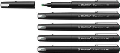 Stabilo dr!ver - feutre fin premium - 0,8 mm - vert - boîte de 5 pièces