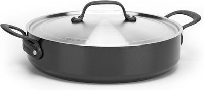 Poêle à frire Greenpan craft en aluminium avec couvercle ø30cm - 4,9l - sans PFA - noir - convient à l'induction et au lave-vaisselle - passe au four jusqu'à 220° - aluminium trempé - poignées en acier inoxydable - surface de cuisson plus grande