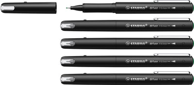 Stabilo dr!ver - feutre fin premium - 0,4 mm - vert - boîte de 5 pièces