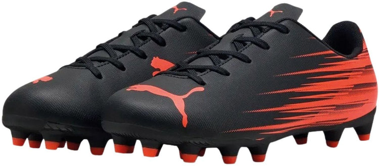 Puma attacanto ii fg ag jr chaussures de sport unisexe - noir-rouge brillant