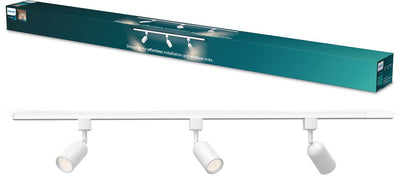 Philips LED Kit de démarrage Philips EasyLink Shea - 3 spots sur rail de 1 mètre - raccord Gu10 - puissance maximale : 7 W - blanc - pack de 3 - éclairage sur rail