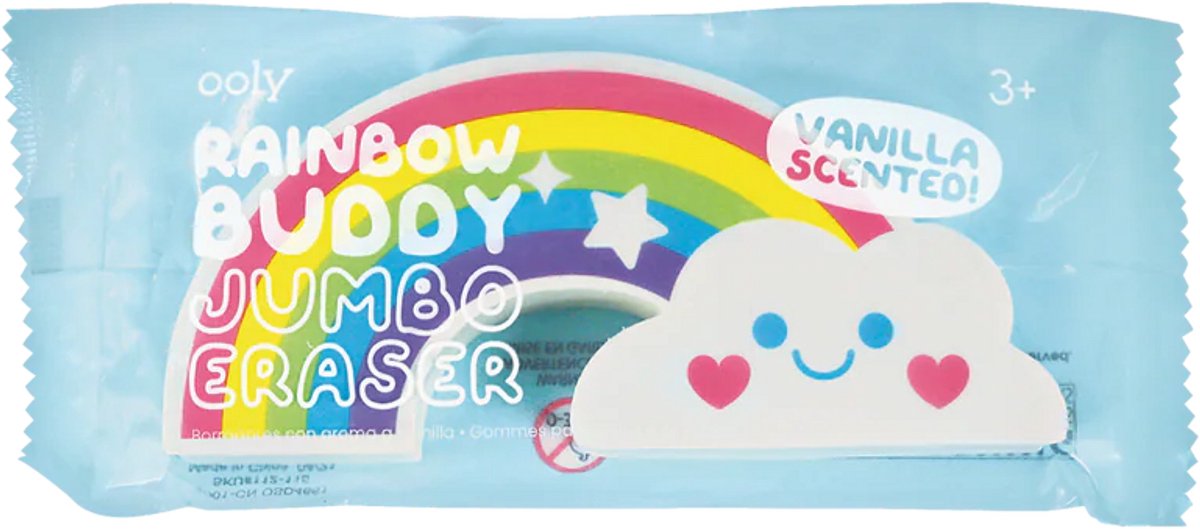 Ooly - Rainbow Buddy - Grande gomme parfumée - Gomme arc-en-ciel au parfum de vanille