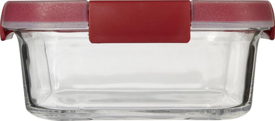 Récipient alimentaire en verre Curver smart Cook - carré - 0,7l - rouge transparent
