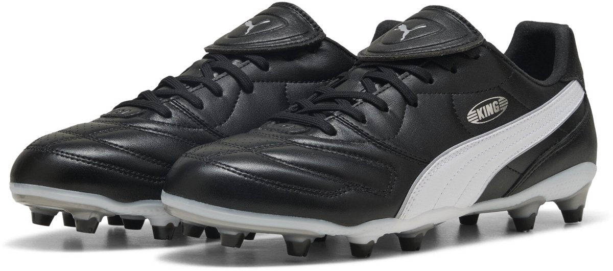 Puma king liga fg ag chaussures de sport unisexes - noir- argent- blanc