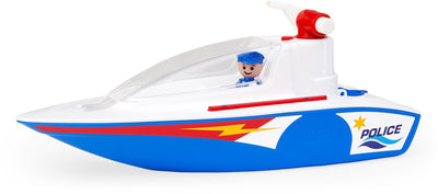 Jouet bateau de police Lena avec pompe et fonction pulvérisation d'eau.
