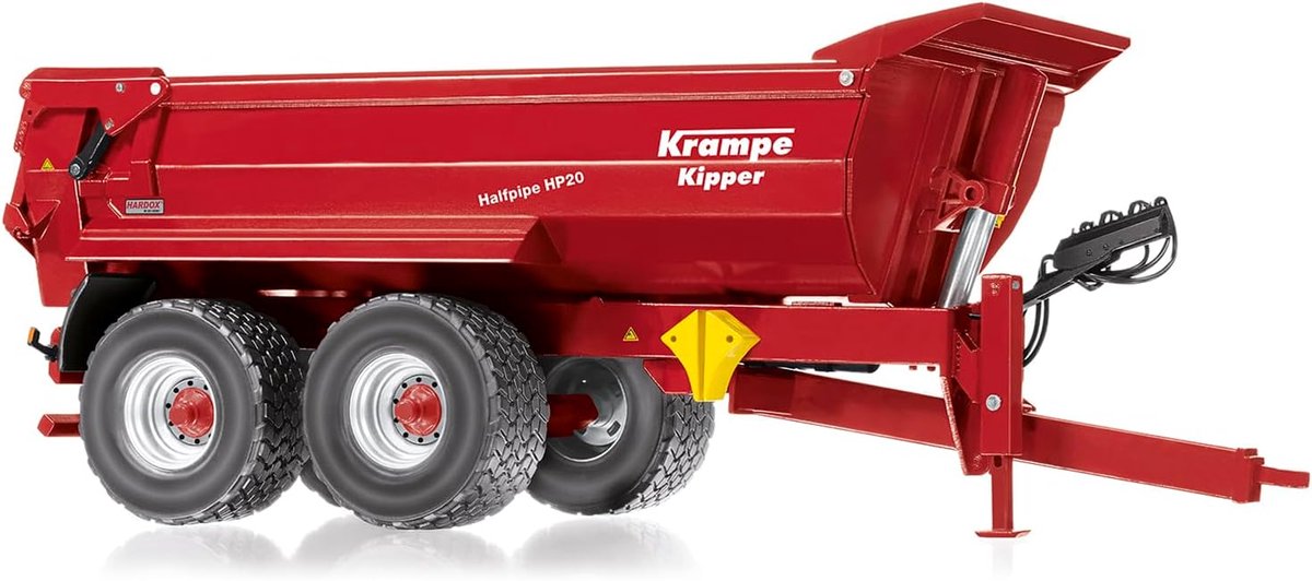 Wiking 077854 Krampe caisse semi-circulaire tandem hp20, modèle remorque, 1:32, à partir de 14 ans, nombreuses fonctions, caisse basculante, hayon ouvrant, rouge