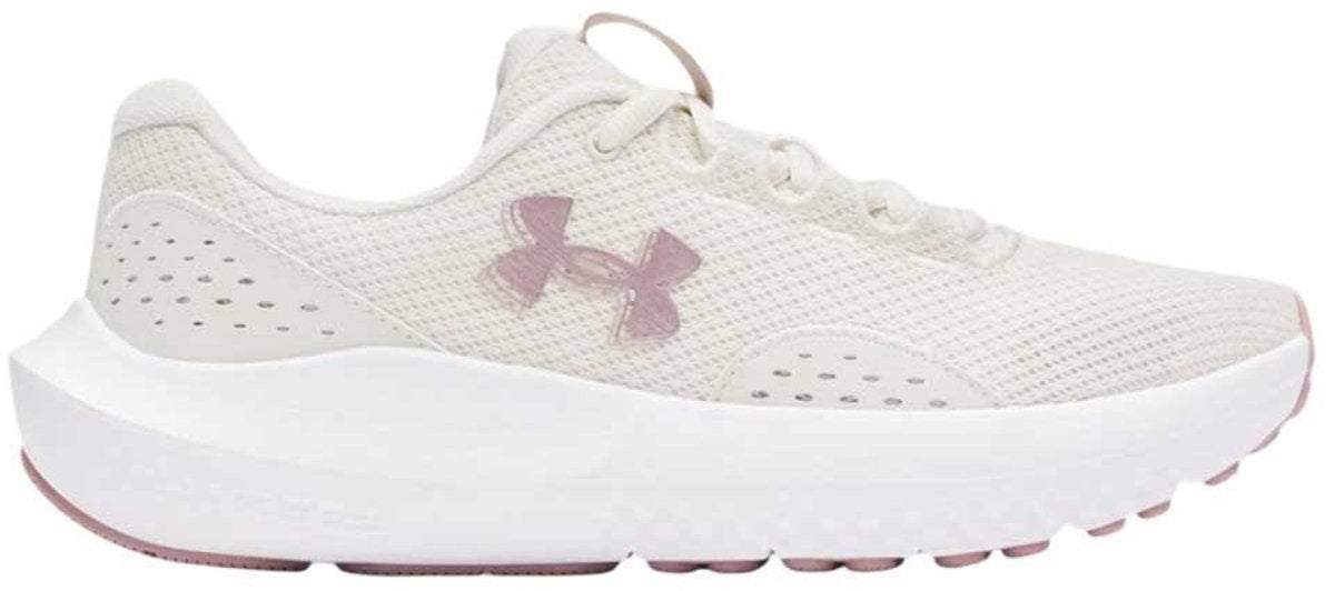 Under Armor UA W Charged Surge 4-WHT Women's Sports Shoes - Summit White - Tourmaline Pink - Metallic Tourmaline Pink