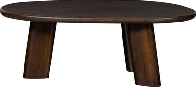 Table basse ronde Woood - bois de manguier - noyer - 40x110x60