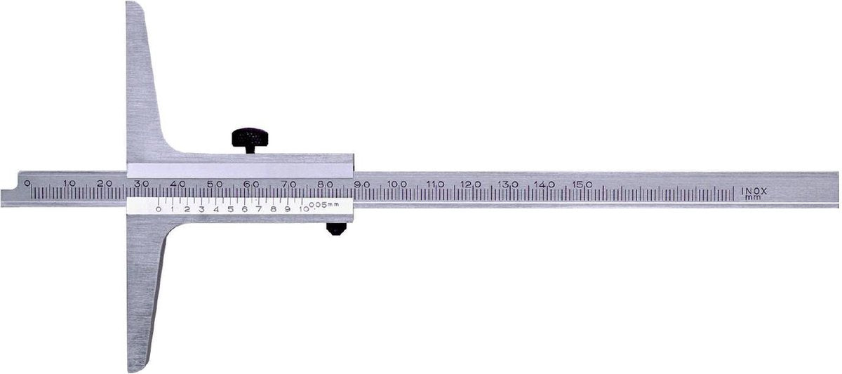 Jauge de profondeur limite en acier inoxydable chromé mat 1 20 mm din862 200 mm depa200