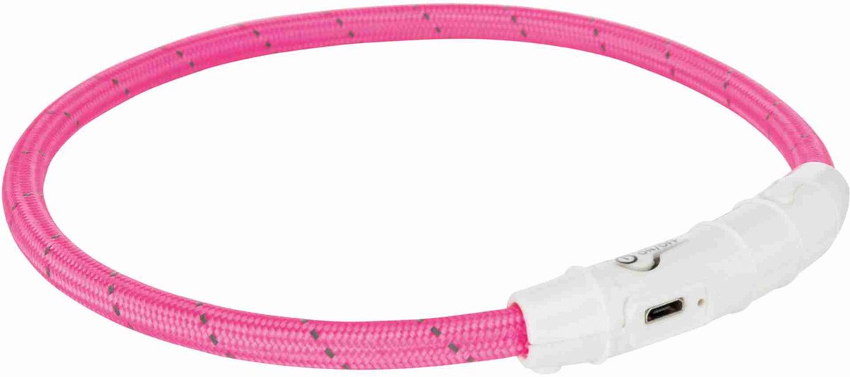 Collier de collier Trixie Colliers de lumière du collier USB TPU Nylon rose