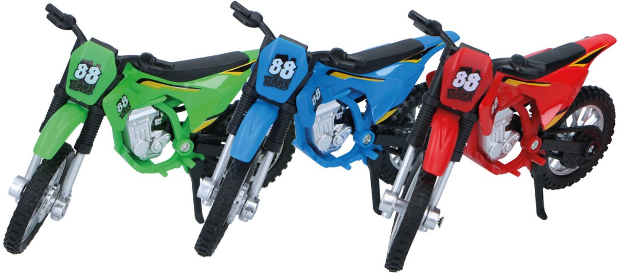 Moto Eddy Toys - avec outils et roues supplémentaires - 4 pièces - métal plastique - 1 couleur aléatoire