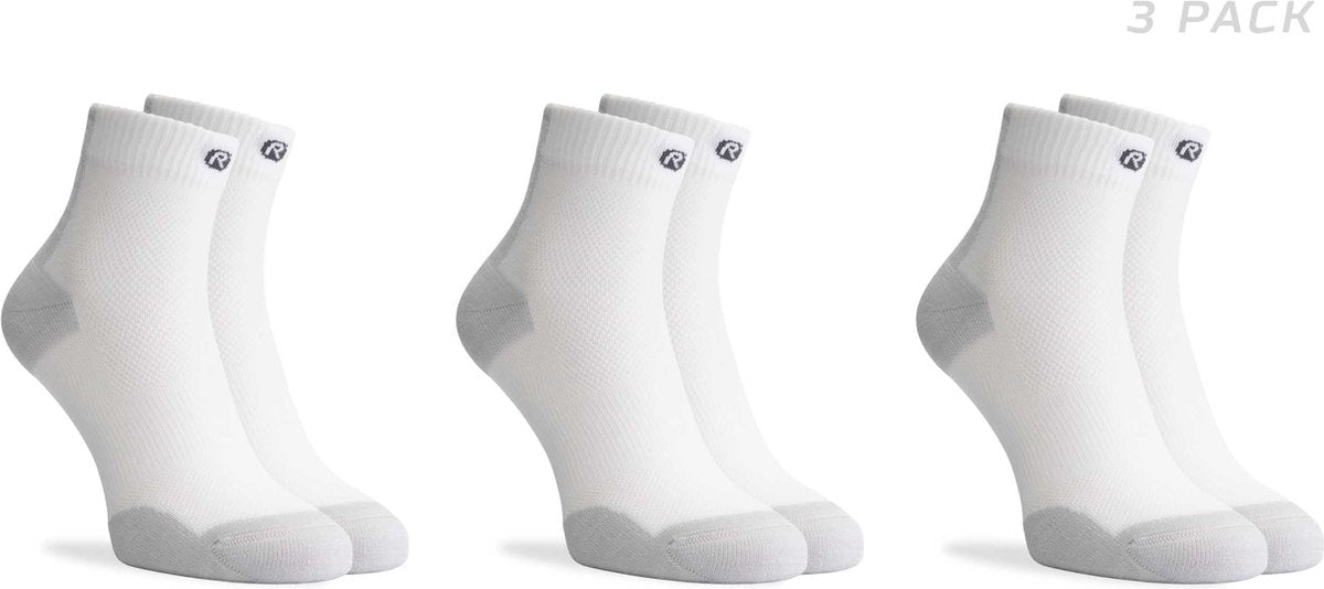 Rogelli core chaussettes de course - pack de 3 - blanc gris - 44 47