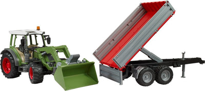 Bruder Fendt Vario 211 avec chargeur frontal et camion de poulet