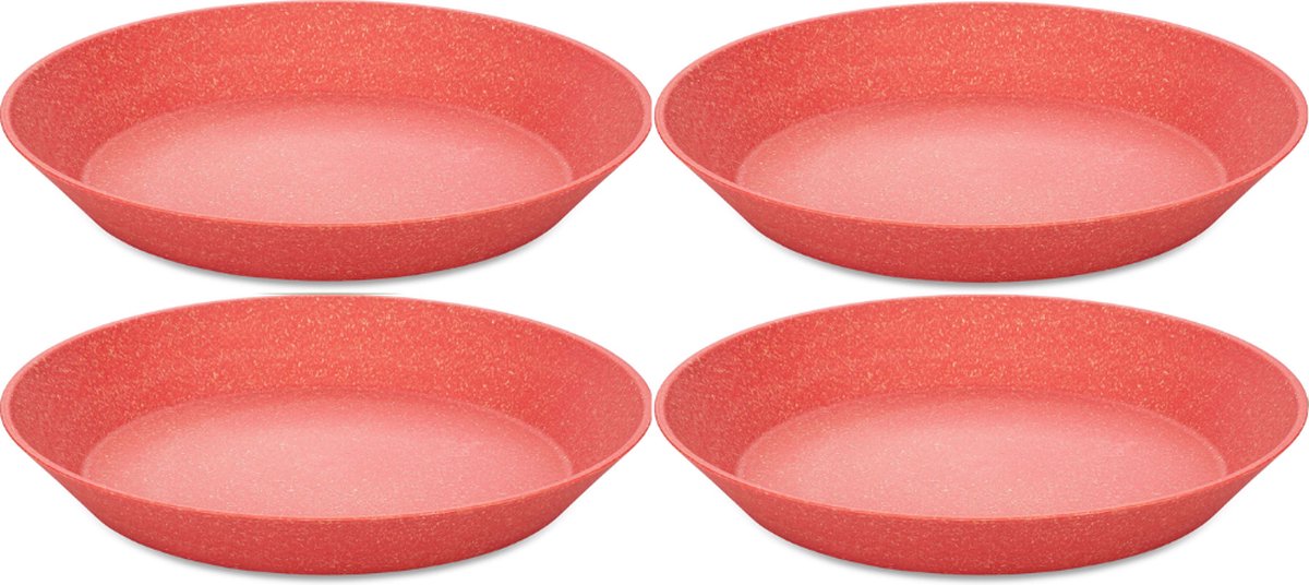 Koziol assiette creuse, 24 cm, lot de 4, corail biologique et naturel - | plaque de connexion