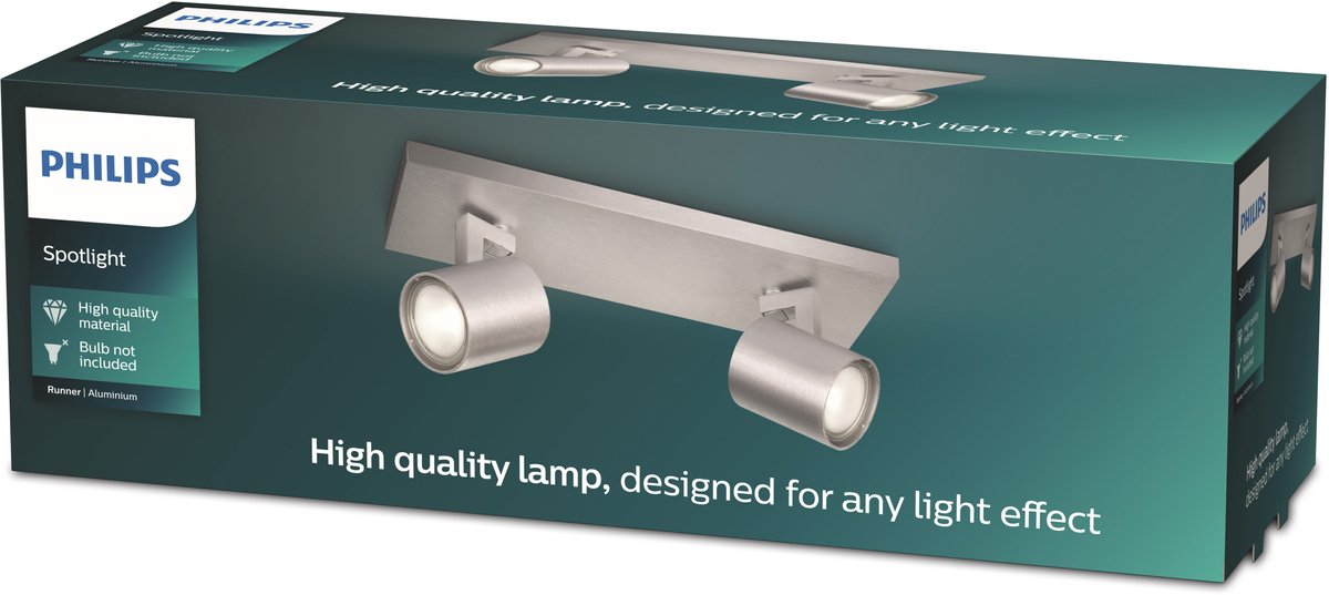 Spot en saillie Philips LED Philips Runner - 2 lumières - aluminium