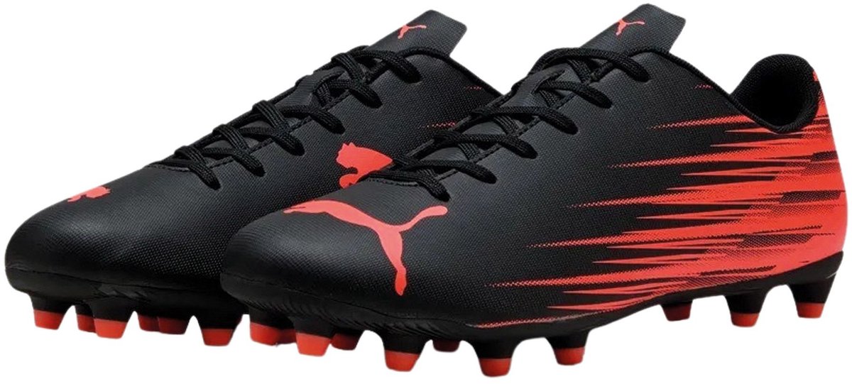 Puma attacanto ii fg ag chaussures de sport unisexes - noir-rouge brillant
