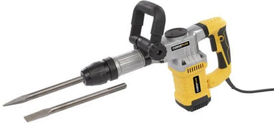 Marteau de démolition électrique Powerplus POWX11832 - Puissance 1300 W et force d'impact 25 Joules - 3800 coups par minute - Burin pointu et burin plat inclus - Connexion SDS Max
