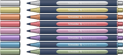 Instruments d'écriture Schneider roller roller métallisé - paint-it 050 - largeur de trait 0,4 mm - 8 pièces - s-ml05011502