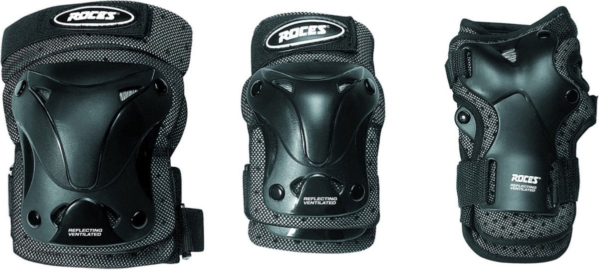 Roces – protection ventilée pour patins 3-pack – protection enfant – noir – taille s