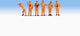 Ni 36275 n figurines du personnel de manœuvre peintes, debout