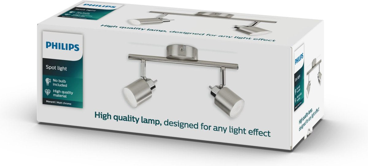 Spot en saillie Philips LED Philips Meranti - 2 lumières - nickel