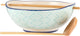 Bol à soupe de nouilles Typhoon World Foods en faïence avec cuillère et baguettes en bambou