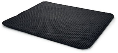 Beeztees tapis de litière pour chat double - bac à litière - noir - 60x50x1 cm