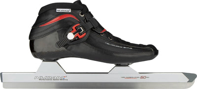 Nijdam patins de vitesse premium carbone - bas - noir rouge - taille 40