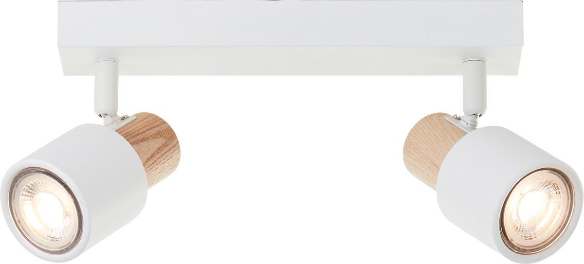 Brilliant pini - spot de plafond faisceau - gu10 max 2x10w - bois blanc