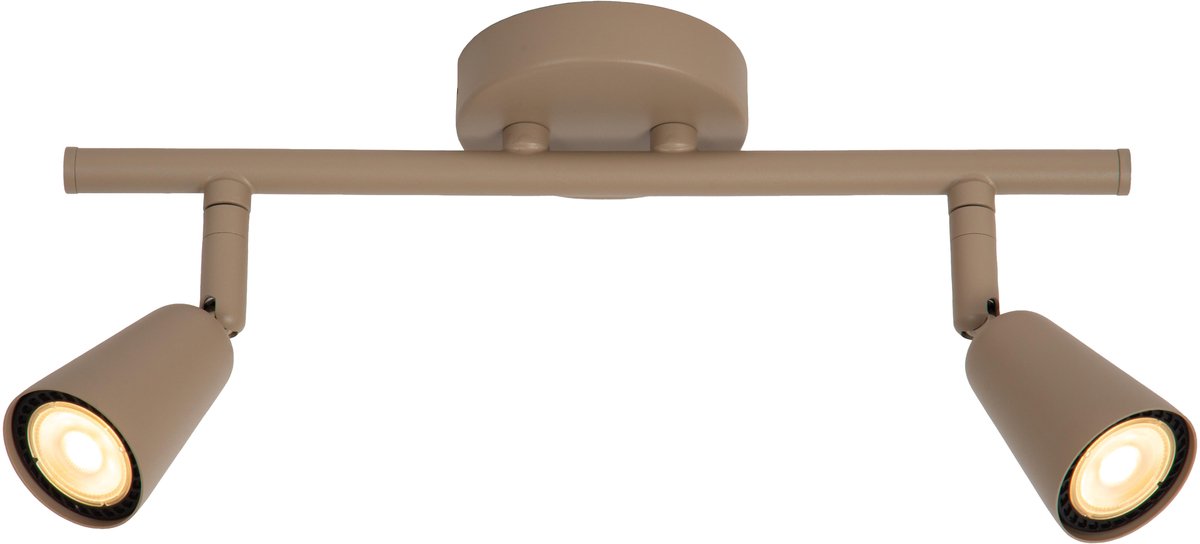 Lucide tiana - applique murale spot - 2xgu10 - taupe | essentiel