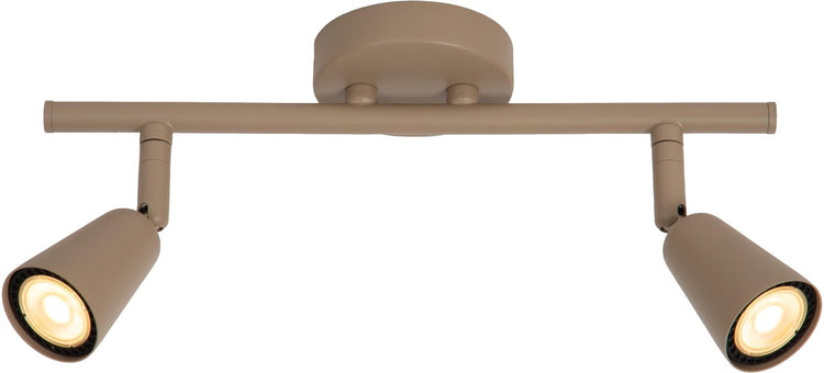 Lucide tiana - applique murale spot - 2xgu10 - taupe | essentiel