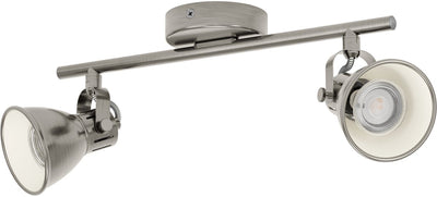 Eglo seras - spot led - 2 lumières - 3,3w - nickel-crème antique