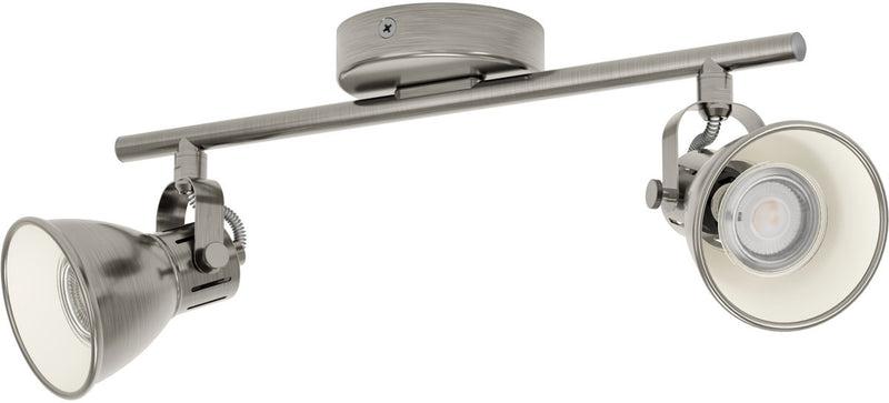 Eglo seras - spot led - 2 lumières - 3,3w - nickel-crème antique