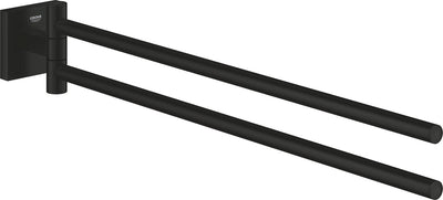 Porte-serviettes Grohe quickfix start cube - 438 mm - rotatif - noir mat