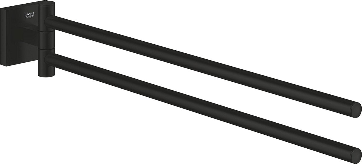 Porte-serviettes Grohe quickfix start cube - 438 mm - rotatif - noir mat