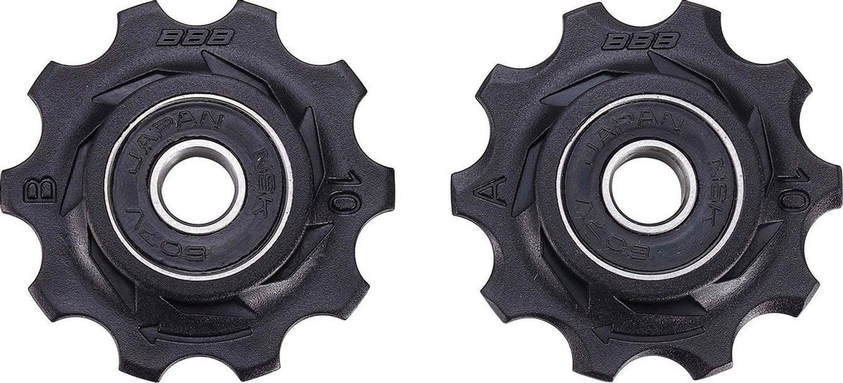 Roues de dérailleur de vélo Bbb shimano, campagnolo sram - 7 vitesses, 8 vitesses, 9 vitesses, 10 vitesses - durables - noir - 10t - rollerboys bdp-01