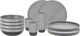Service de table de camping Travellife vita gris 12 pièces - aspect céramique - mélamine robuste et résistante aux rayures