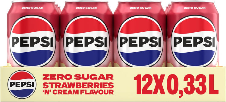 Friandises Pepsi - crème de fraise - 12 x 330 ml - barquette