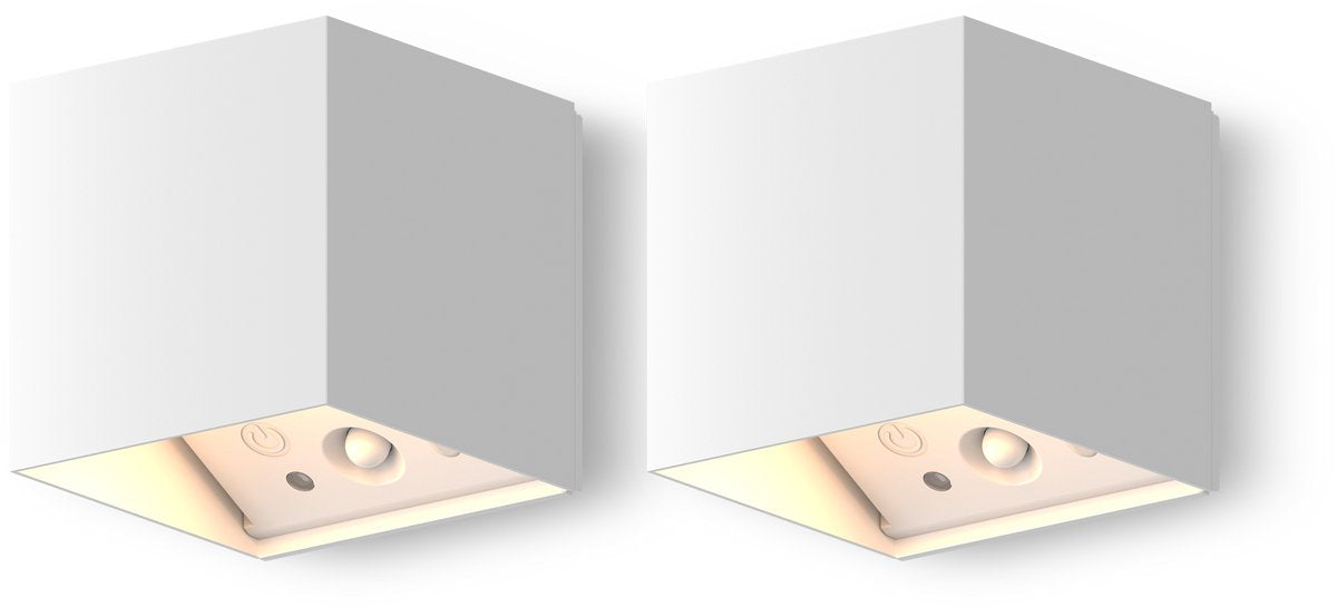 Applique Calex falerna - 2 pièces - rechargeable - éclairage de jardin haut et bas - lumière indirecte - dimmable - blanc