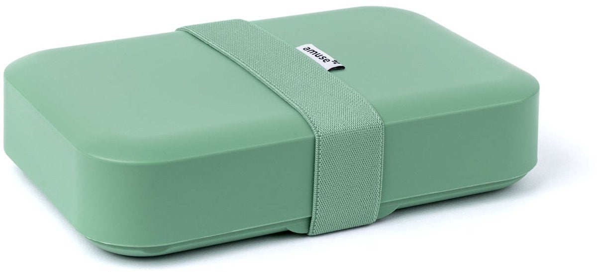Amuse lunch box grande sauge - boîte à pain avec élastique - boîte à pain - réglable en hauteur - sans BPA - vert - 900ml