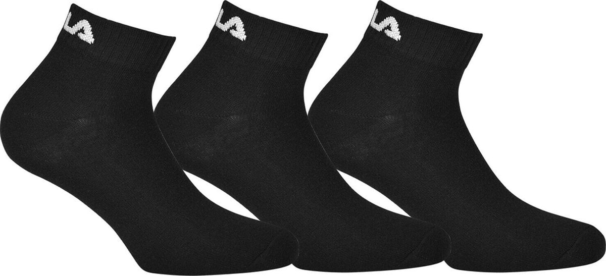 Fila - chaussettes cheville 3-pack - chaussettes noires - 43 - 46 - noir