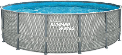 Vagues d'été Piscine d'élite Cadre d'élite 488 x 122 cm Pompe de rotin naturel + filtre