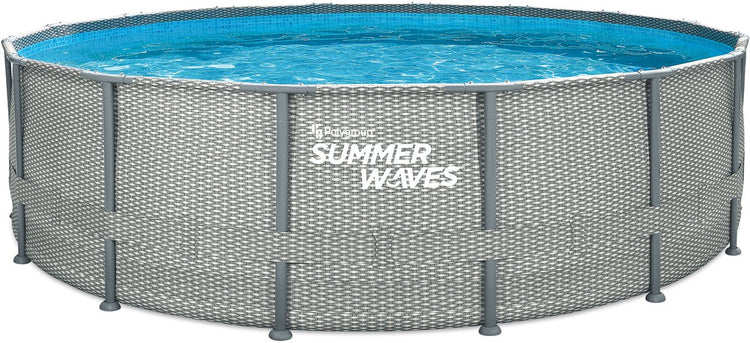 Vagues d'été Piscine d'élite Cadre d'élite 488 x 122 cm Pompe de rotin naturel + filtre
