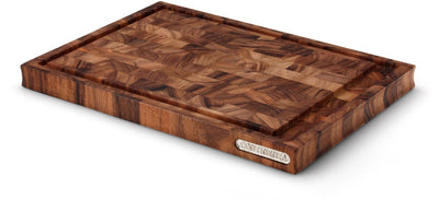 Planche à découper Continenta - bois de bout d'acacia - 42,5 x 29 x h3,2 cm