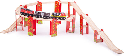 Bigjigs Ensemble d'extension de viaduc des rails en bois, 27dlg.