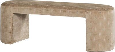 Banc design Woood Jacob - tissu tissé - naturel - 46x130x46