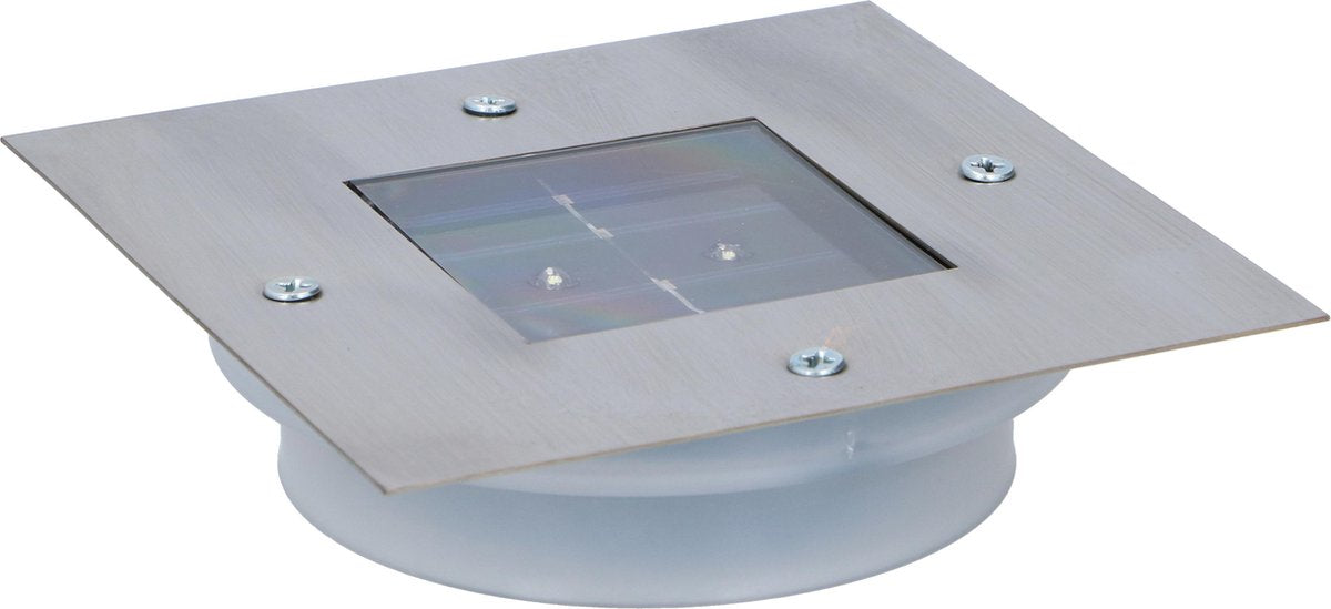 Spot de sol Grundig - solaire - acier inoxydable - 2 LED - carré