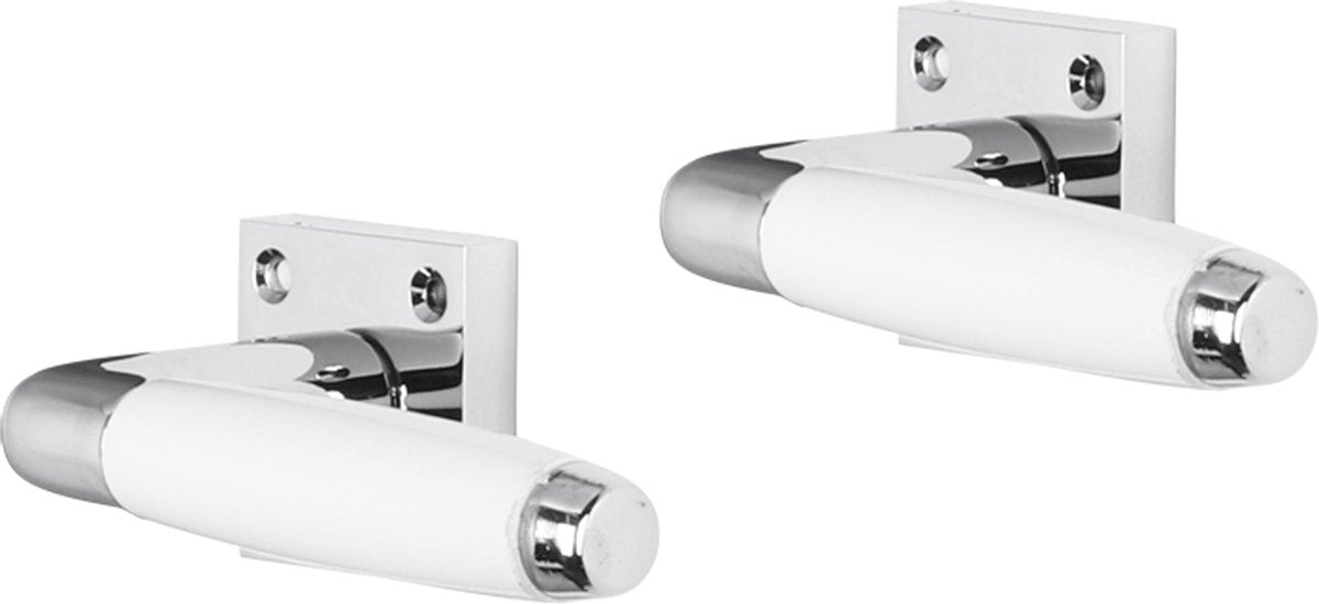 Poignée de porte Impresso - durban - pour l'intérieur - carrée avec vis - chrome - blanc - 2 pièces